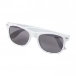 Óculos de sol de plástico reciclado, lentes esfumadas UV400 cor branco segunda vista