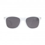 Óculos de sol de plástico reciclado, lentes esfumadas UV400 cor branco segunda vista frontal