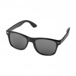 Óculos de sol de plástico reciclado, lentes esfumadas UV400 cor preto
