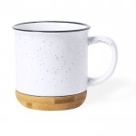 Chávena de cerâmica com base de bambu cor branco