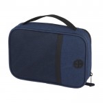 Bolsa de rPET com mosquetão ideal para gadgets cor azul-marinho