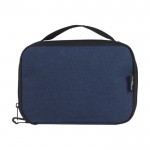 Bolsa de rPET com mosquetão ideal para gadgets cor azul-marinho segunda vista traseira