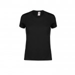 T-shirt de algodão ajustada para mulher 150 g/m2 Fruit Of The Loom cor preto primeira vista