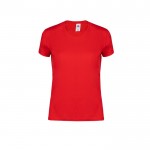 T-shirt de algodão ajustada para mulher 150 g/m2 Fruit Of The Loom cor vermelho primeira vista
