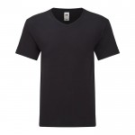 T-shirt decote em V algodão 150 g/ m2 cor preto