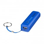 Powerbank colorido com porta-chaves 1,2 mAh cor azul real vista impressão tampografia