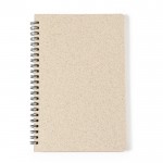 Caderno com capa em cana de trigo cor bege primeira vista