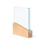Placa de vidro, base de madeira em estojo c. fecho magnético cor transparente segunda vista