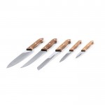 5 facas com punho de madeira de acácia cor madeira terceira vista