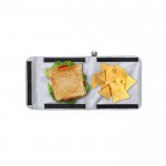Porta-snacks térmico RPET com fecho de velcro cor cinzento quarta vista