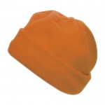 Gorro de tecido polar personalizado cor cor-de-laranja primeira vista