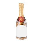 Garrafa de champanhe cheia de sortido de doces cor transparente segunda vista