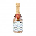 Garrafa de champanhe cheia de sortido de doces cor transparente vista principal