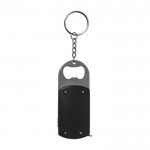 Porta-chaves de metal abre-garrafas, LED/fita métrica de 1 M cor preto primeira vista