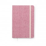 Caderno de algodão reciclado com elástico cor vermelho primeira vista