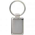 Porta-chaves retangular clássico de metal cor prateado