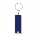 Porta-chaves de plástico com lanterna LED cor azul-marinho primeira vista