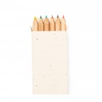 6 lápis de cor em caixa de cartão com sementes de petúnia cor natural terceira vista