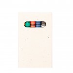 6 ceras de cor em caixa de cartão com sementes de petúnia cor natural primeira vista