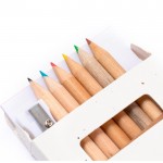 6 lápis de cor em caixa de sementes com apara-lápis cor natural sexta vista