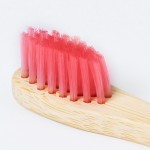 Escova de dentes para crianças de bambu com detalhes coloridos terceira vista