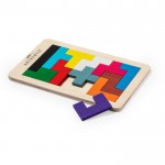 Jogo de habilidade com várias formas e cores de 12 peças cor madeira quarta vista