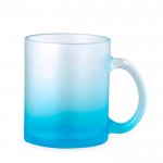Caneca de vidro com acabamento fosco em cores translúcidas 350ml cor azul primeira vista