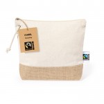 Nécessaire de 100% algodão Fairtrade com base de juta laminada cor natural terceira vista