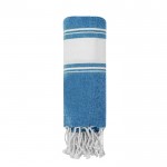 Páreo toalha de algodão com detalhes em ambas as extremidades 180g/m2 cor azul-marinho primeira vista