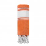 Páreo toalha de algodão com detalhes em ambas as extremidades 180g/m2 cor cor-de-laranja primeira vista