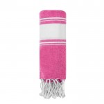 Páreo toalha de algodão com detalhes em ambas as extremidades 180g/m2 cor cor-de-rosa primeira vista