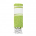 Páreo toalha de algodão com detalhes em ambas as extremidades 180g/m2 cor verde-claro primeira vista