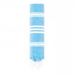 Páreo toalha bicolor de algodão reciclado e poliéster 255g/m2 cor azul-claro primeira vista