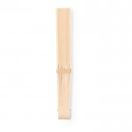 Leque de varetas de bambu com tecido de cor natural terceira vista