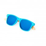Óculos de sol coloridos com hastes de bambu e proteção UV400 terceira vista