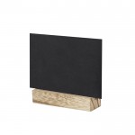 Portagráfico de quadro-preto de dupla face com base de madeira cor madeira segunda vista
