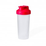 Shaker transparente com tampa de rosca colorida e filtro 800ml cor vermelho primeira vista