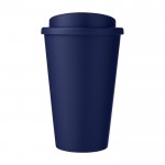 Copo de café para levar de plástico cor azul-escuro segunda vista frontal