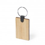 Porta-chaves de bambu retangular cor natural segunda vista