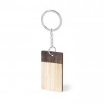 Porta-chaves retangular de madeira cor natural segunda vista