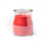 Vela de vidro com vários aromas cor vermelho primeira vista