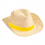 Chapéu de palha para ação publicitária cor amarelo primeira vista
