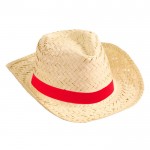 Chapéu de palha para ação publicitária cor vermelho primeira vista