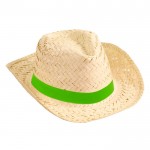Chapéu de palha para ação publicitária cor verde-lima primeira vista