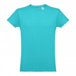 T-shirts personalizáveis em 100% algodão cor turquesa primeira vista