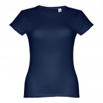 T-shirt de senhora para imprimir o logotipo cor azul primeira vista