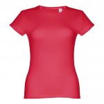 T-shirt de senhora para imprimir o logotipo cor vermelho primeira vista