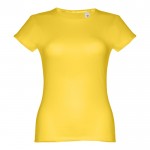 T-shirt de senhora para imprimir o logotipo cor amarelo primeira vista