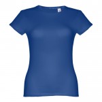 T-shirt de senhora para imprimir o logotipo cor azul real primeira vista
