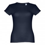 T-shirt de senhora para imprimir o logotipo cor azul marinho